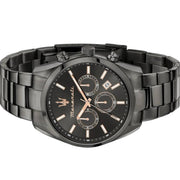 Maserati Attrazione Chronograph Black Dial Black Steel Strap Watch for Men - R8853151001