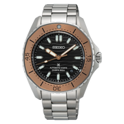 Seiko Prospex Polygonal Sea Diver Automatic Black Dial Silver Steel Strap Watch for Men - SPB485J1