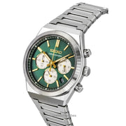 Seiko Sport Conceptual Chronograph Green Dial Silver Steel Strap Watch for Men - SSB461P1