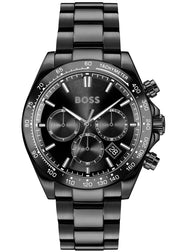 Hugo Boss Hero 2.0 Chronograph Black Dial Black Steel Strap Watch for Men - 1514271