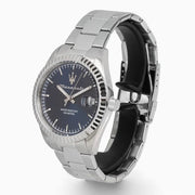 Maserati Competizione Blue Dial Silver Steel Strap Watch for Men - R8853100029