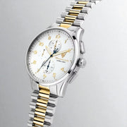 Maserati Sorpasso Chronograph White Dial Two Tone Steel Strap Watch for Men - R8873624003