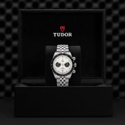 Tudor Black Bay Chrono Silver Dial Silver Steel Strap Watch for Men - M79360N-0014