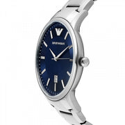 Emporio Armani Renato Blue Dial Silver Steel Strap Watch for Men - AR11180