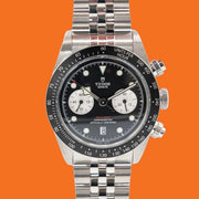 Tudor Black Bay Chrono Black Dial Silver Steel Strap Watch for Men - M79360N-0013