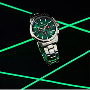 Maserati Successo Chronograph Green Dial Silver Steel Strap Watch for Men - R8873621043