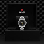 Tudor Black Bay Pro Black Dial Silver Steel Strap Watch for Men - M79470-0001