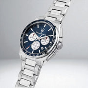 Maserati Velocità Chronograph Blue Dial Silver Steel Strap Watch for Men - R8873652005