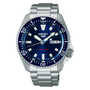 Seiko 5 Sports SKX Automatic Blue Dial Silver Steel Strap Watch for Men - SRPL83K1