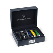 Maserati Traguardo Chronograph Black Dial Silver Steel Strap Watch for Men - R8873612061