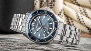 Seiko Prospex Polygonal Divers Automatic Blue Dial Silver Steel Strap Watch for Men - SPB483J1