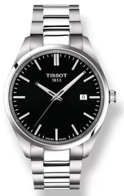 Tissot PR 100 Black Dial Silver Steel Strap Watch for Men - T150.410.11.051.00