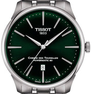Tissot Chemin des Tourelles Powermatic 80 Green Dial Silver Steel Strap Watch for Men - T139.407.11.091.00