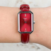Tissot SRV Red Dial Red Leather Strap Watch for Women - T160.110.16.423.00