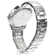 Maserati Successo Chronograph Green Dial Silver Steel Strap Watch for Men - R8873621043