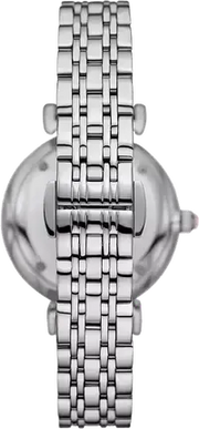 Emporio Armani Gianni T-Bar Pink Dial Silver Steel Strap Watch for Women - AR11686