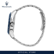 Maserati Traguardo Limited Edition Chronograph Blue Dial Silver Steel Strap Watch for Men - R8873612052