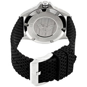 Emporio Armani Diver Black Dial Black Silicon Strap Watch for Men - AR11341