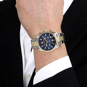 Maserati Attrazione Chronograph Blue Dial Two Tone Steel Strap Watch for Men - R8853151008