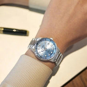 Citizen Mechanical Automatic Light Blue Dial Silver Steel Strap Watch for Men - NJ0191-83L