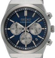 Seiko Conceptual Chronograph Blue Dial Silver Steel Strap Watch for Men- SSB453P1