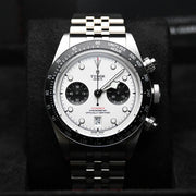 Tudor Black Bay Chrono Silver Dial Silver Steel Strap Watch for Men - M79360N-0014