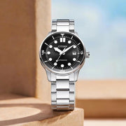 Citizen Mechanical Automatic Black Dial Silver Steel Strap Watch for Men - NJ0191-83E