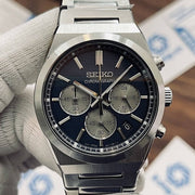 Seiko Conceptual Chronograph Blue Dial Silver Steel Strap Watch for Men- SSB453P1