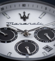 Maserati Attrazione Chronograph White Dial Silver Steel Strap Watch for Men - R8853151004