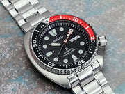 Seiko Prospex Sea Turtle Automatic Black Dial Silver Steel Strap Watch for Men - SRP789K1