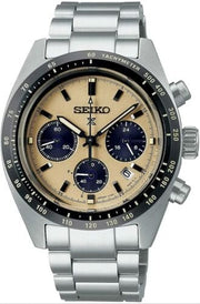 Seiko Prospex Speedtimer Solar Chronograph Gold Dial Silver Steel Strap Watch for Men - SSC817