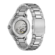 Citizen Mechanical Automatic Black Dial Silver Steel Strap Watch for Men - NJ0191-83E