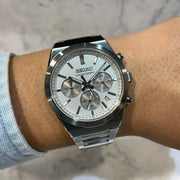 Seiko Conceptual Chronograph White Dial Silver Steel Strap Watch for Men - SSB451P1