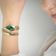 Just Cavalli Brillante Green Dial Gold Steel Strap Watch for Women - JC1L326M0035