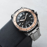 Seiko Prospex Polygonal Sea Diver Automatic Black Dial Silver Steel Strap Watch for Men - SPB485J1