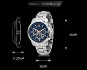 Maserati Successo Chronograph Blue Dial Silver Steel Strap Watch for Men - R8873621037