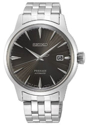 Seiko Presage Cocktail Time Automatic Black Dial Silver Steel Strap Watch for Men - SRPE17J1