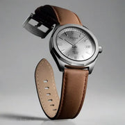 Tissot PRC 100 Solar Quartz Silver Dial Brown Leather Strap Watch for Men - T151.422.16.031.00