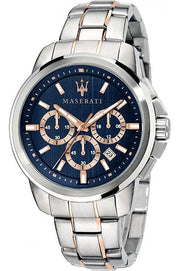 Maserati Successo Chronograph Blue Dial Silver Steel Strap Watch for Men - R8873621037