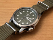 Seiko 5 Sports Automatic Grey Dial Grey Nylon Strap Watch for Men - SRPE61K1