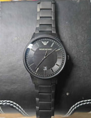 Emporio Armani Renato Black Dial Black Steel Strap Watch for Men - AR11184
