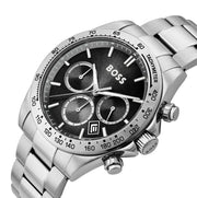 Hugo Boss Hero 2.0 Chronograph Black Dial Silver Steel Strap Watch for Men - 1514267