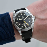 Tudor Black Bay Pro Black Dial Silver Steel Strap Watch for Men - M79470-0001