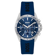 Hugo Boss Strike Chronograph Blue Dial Blue Rubber Strap Watch for Men - 1514239