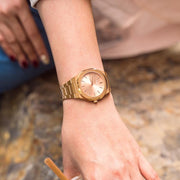 D1 Milano Ultra Thin Zephyr Gold Dial Gold Steel Strap Watch for Women - D1-UTBL31