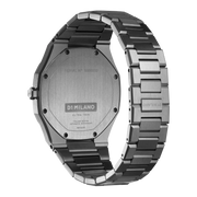 D1 Milano Ultra Thin Aventurine Black Dial Silver Steel Strap Watch for Men - D1-UTBJ29
