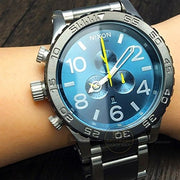Nixon 51-30 Chronograph Blue Dial Two Tone Steel Strap Watch for Men - A083-2304