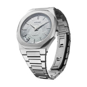 D1 Milano Pluto Ultra Thin Silver Dial Silver Steel Strap Watch for Men - D1-UTBJ18