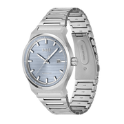 Hugo Boss Candor Automatic Ice Blue Dial Silver Steel Strap Watch for Men - 1514118