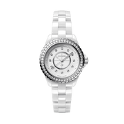 Chanel J12 Quartz Diamonds White Dial White Steel Strap Watch for Women - J12 H6418